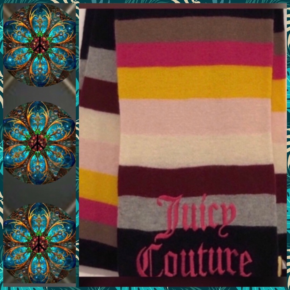 ⚜️• LARGE Juicy Couture Multi Color Stripe Scarf